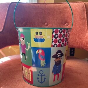 Colorful Spritz Pirate Print Metal Bucket